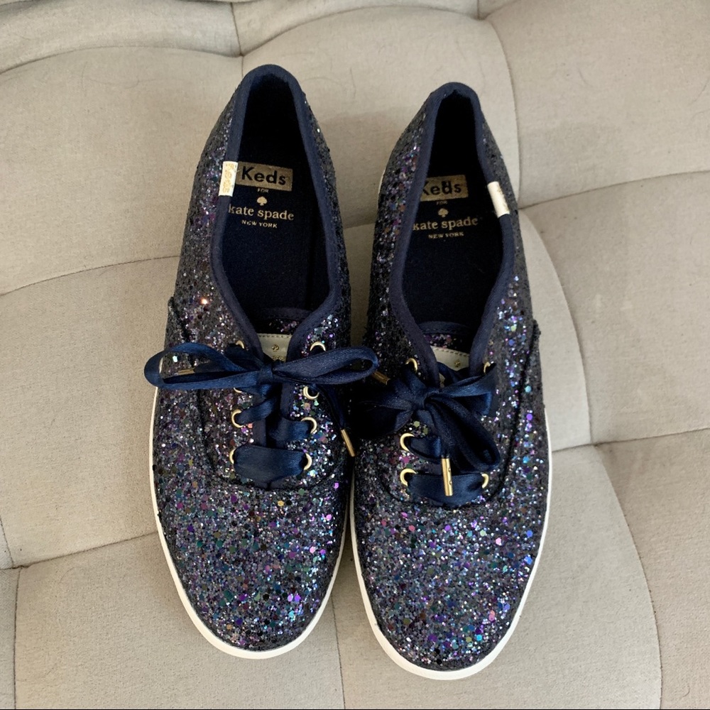 Kate Spade Navy Glitter Keds